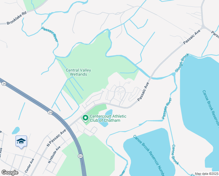map of restaurants, bars, coffee shops, grocery stores, and more near 1208 Sun Valley Way in Florham Park