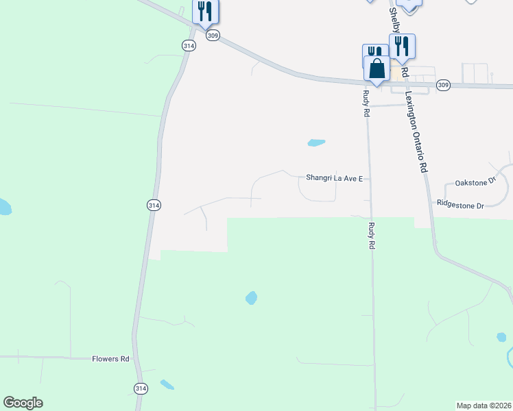 map of restaurants, bars, coffee shops, grocery stores, and more near 3820 Horizon Drive in Ontario