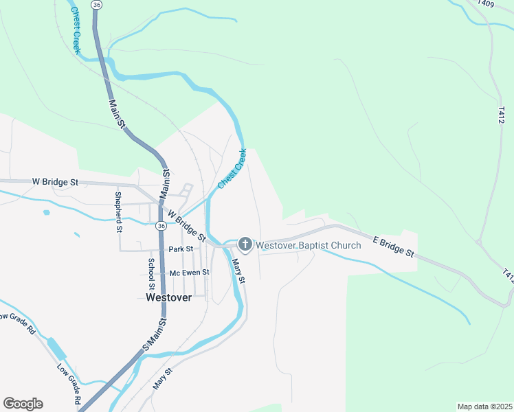 map of restaurants, bars, coffee shops, grocery stores, and more near Chest Street in Westover