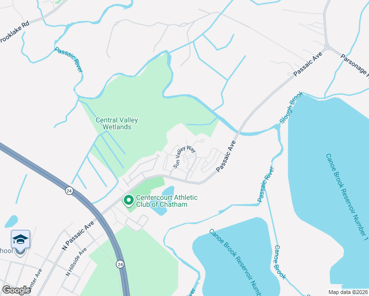 map of restaurants, bars, coffee shops, grocery stores, and more near 904 Sun Valley Way in Florham Park