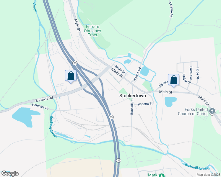 map of restaurants, bars, coffee shops, grocery stores, and more near 200 Lincoln Avenue in Easton