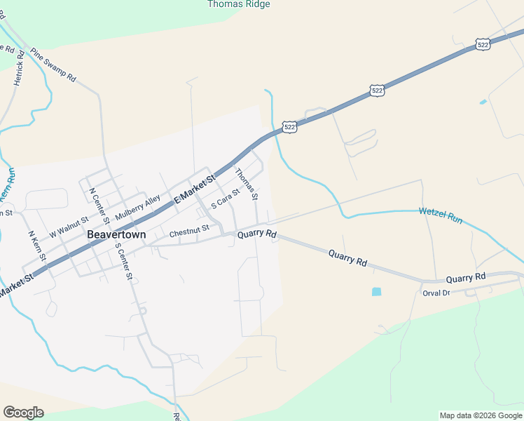 map of restaurants, bars, coffee shops, grocery stores, and more near 627 S Sassafras St in Beavertown