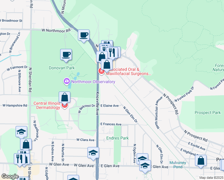 map of restaurants, bars, coffee shops, grocery stores, and more near 5613 North Humboldt Avenue in Peoria