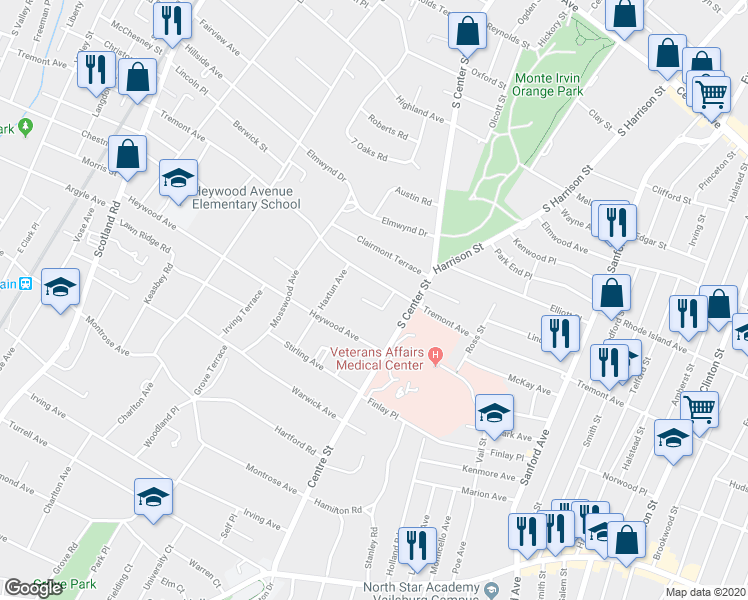 map of restaurants, bars, coffee shops, grocery stores, and more near 691 Tremont Court in City of Orange