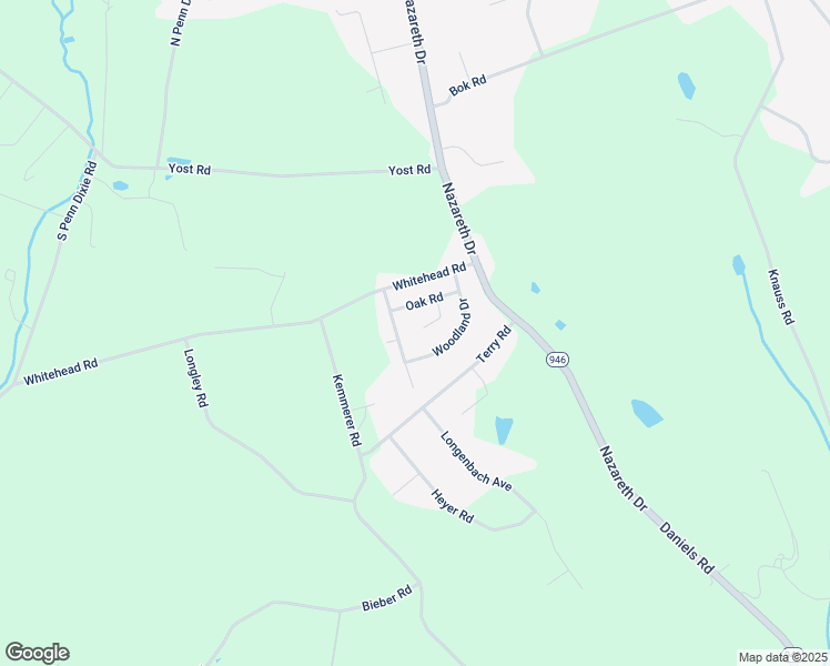 map of restaurants, bars, coffee shops, grocery stores, and more near 2160 Rose Lane in Nazareth
