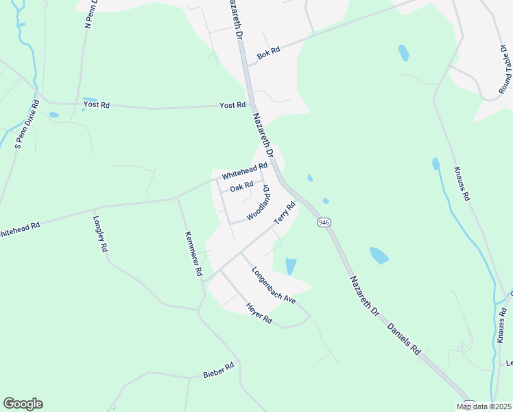 map of restaurants, bars, coffee shops, grocery stores, and more near 217 Woodland Drive in Nazareth