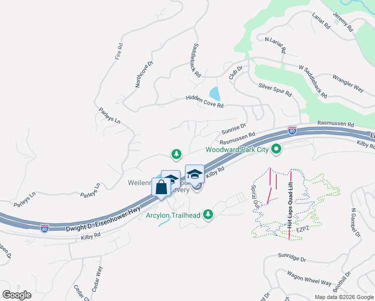 map of restaurants, bars, coffee shops, grocery stores, and more near 4244 Sunrise Drive in Park City