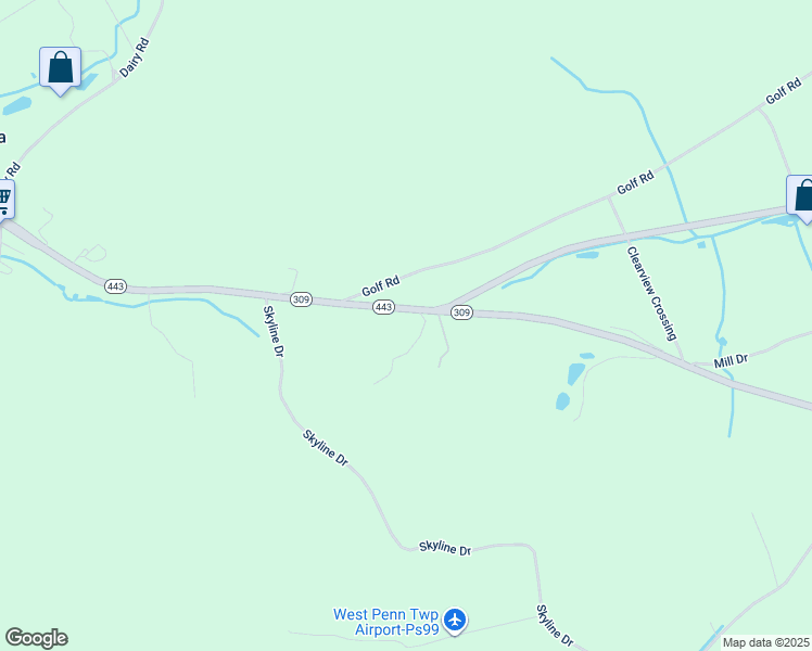 map of restaurants, bars, coffee shops, grocery stores, and more near 1078 West Penn Pike in Tamaqua