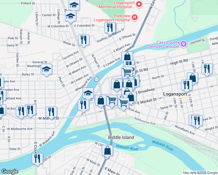 map of restaurants, bars, coffee shops, grocery stores, and more near in 