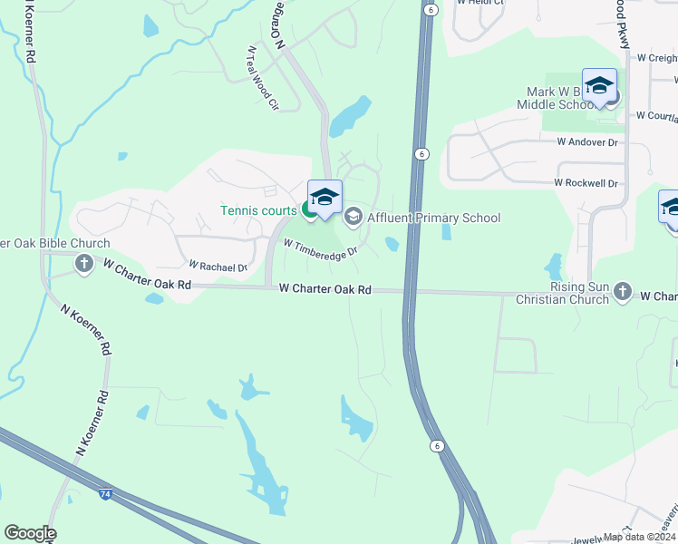 map of restaurants, bars, coffee shops, grocery stores, and more near 5502 N Leawood Ct in Peoria