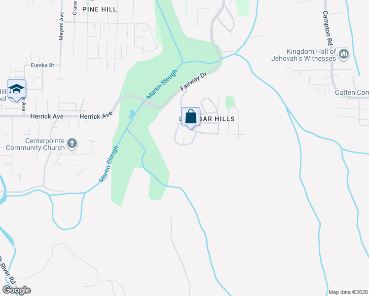 map of restaurants, bars, coffee shops, grocery stores, and more near 217 Boyle Drive in Eureka