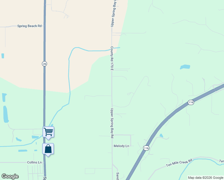 map of restaurants, bars, coffee shops, grocery stores, and more near 1298 Upper Spring Bay Road in East Peoria