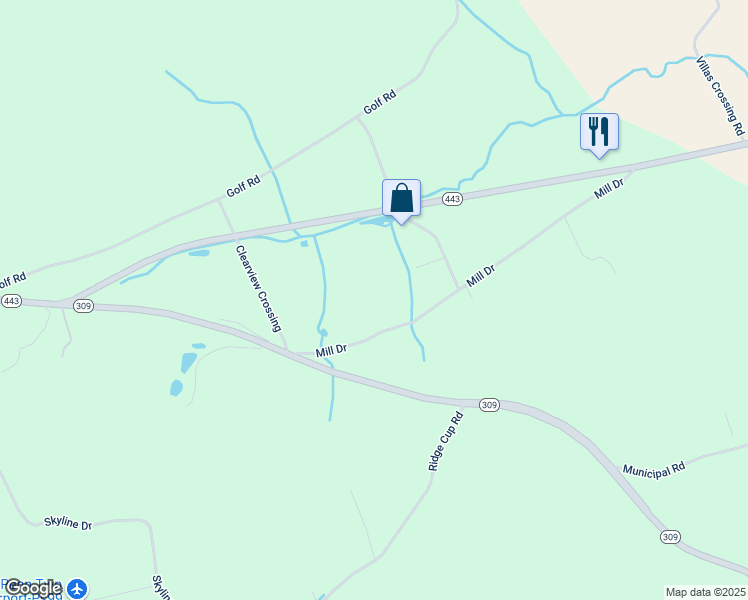 map of restaurants, bars, coffee shops, grocery stores, and more near 41 Mill Drive in Tamaqua