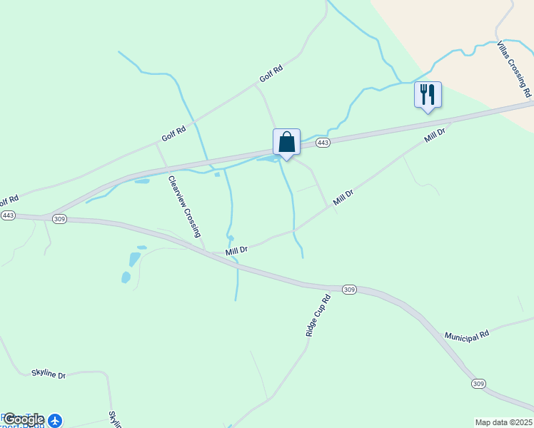 map of restaurants, bars, coffee shops, grocery stores, and more near 41 Mill Drive in Tamaqua