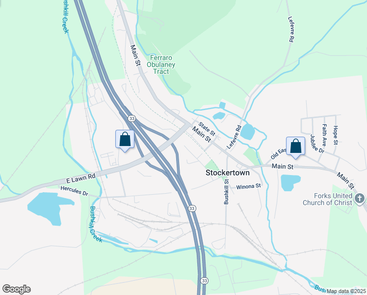 map of restaurants, bars, coffee shops, grocery stores, and more near 206 Lincoln Avenue in Easton