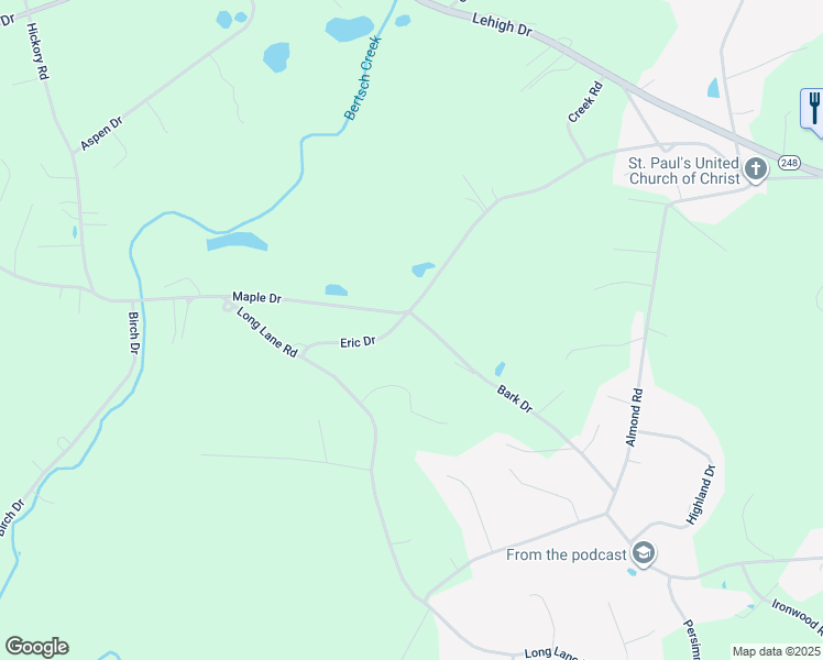 map of restaurants, bars, coffee shops, grocery stores, and more near 745 Bark Drive in Walnutport