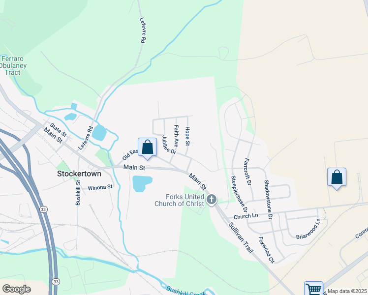 map of restaurants, bars, coffee shops, grocery stores, and more near 204 Hope Street in Easton