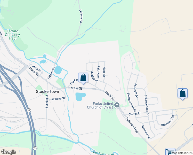 map of restaurants, bars, coffee shops, grocery stores, and more near 309 Jubilee Drive in Easton