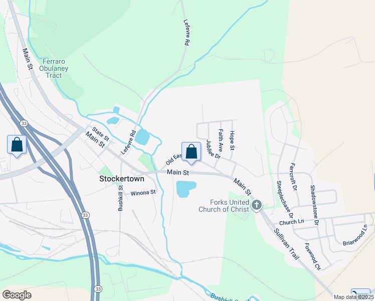 map of restaurants, bars, coffee shops, grocery stores, and more near 208 Old Easton Road in Easton
