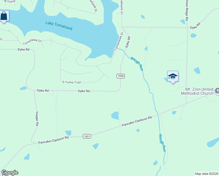 map of restaurants, bars, coffee shops, grocery stores, and more near 9115 Kiowa Trail in Negley