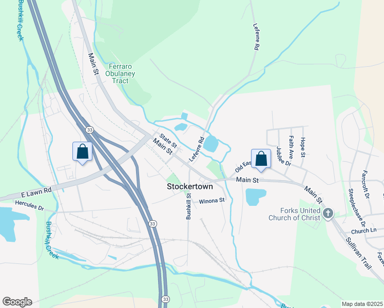 map of restaurants, bars, coffee shops, grocery stores, and more near 202 Lefevre Road in Easton