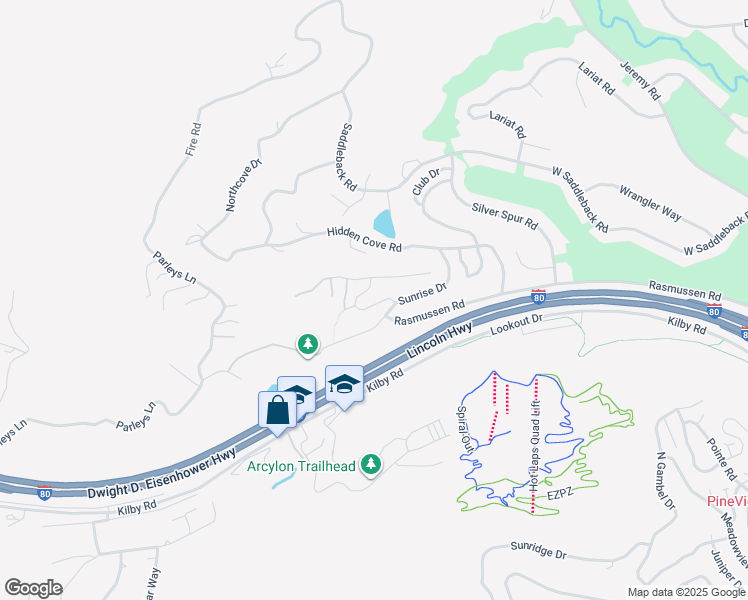 map of restaurants, bars, coffee shops, grocery stores, and more near 8534 Southridge Drive in Park City