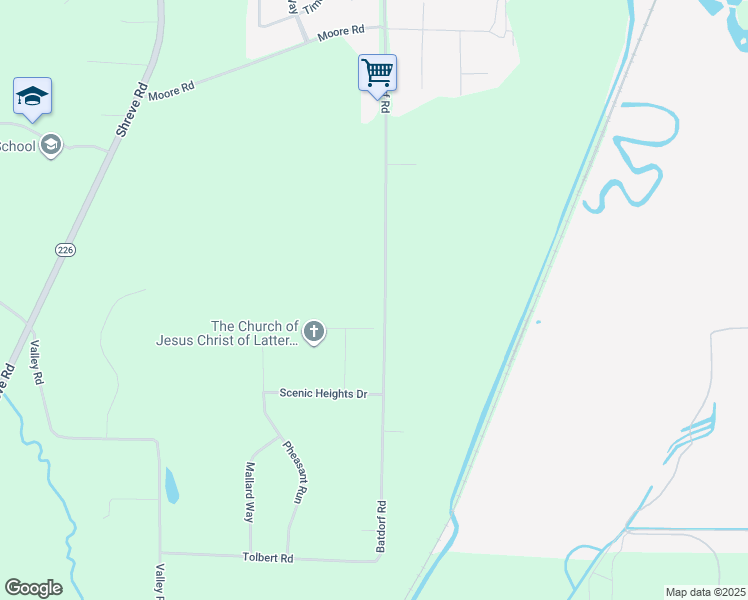 map of restaurants, bars, coffee shops, grocery stores, and more near 3492 Batdorf Road in Wooster
