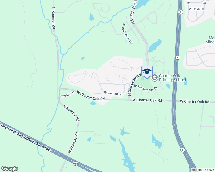 map of restaurants, bars, coffee shops, grocery stores, and more near 5518 West Timberedge Drive in Peoria