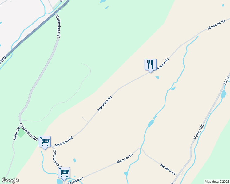 map of restaurants, bars, coffee shops, grocery stores, and more near 81 Mountain Road in Tamaqua