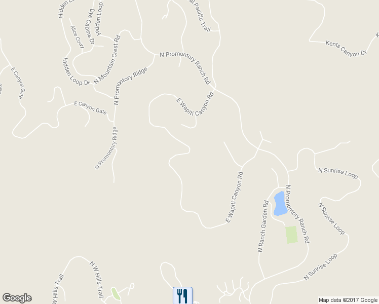 map of restaurants, bars, coffee shops, grocery stores, and more near E Wapiti Canyon Rd in Park City