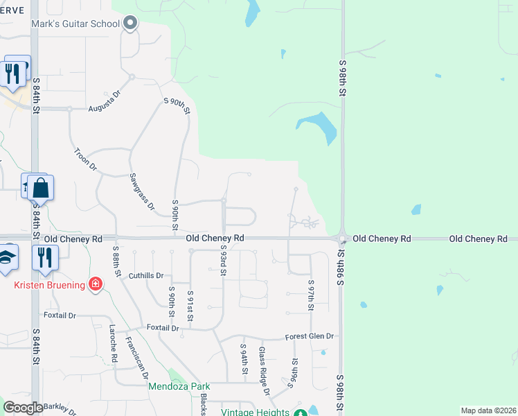 map of restaurants, bars, coffee shops, grocery stores, and more near 9414 Ravenwood Ln in Lincoln