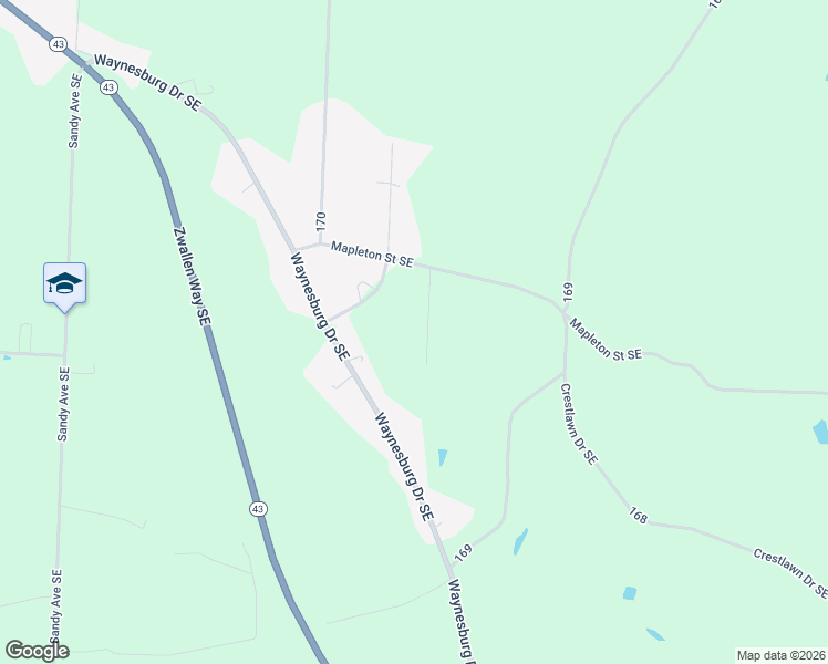 map of restaurants, bars, coffee shops, grocery stores, and more near 3429 East End Avenue Southeast in Canton