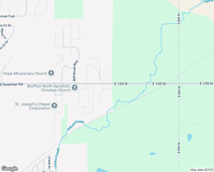 map of restaurants, bars, coffee shops, grocery stores, and more near 1140 East High Pointe Street in Bluffton