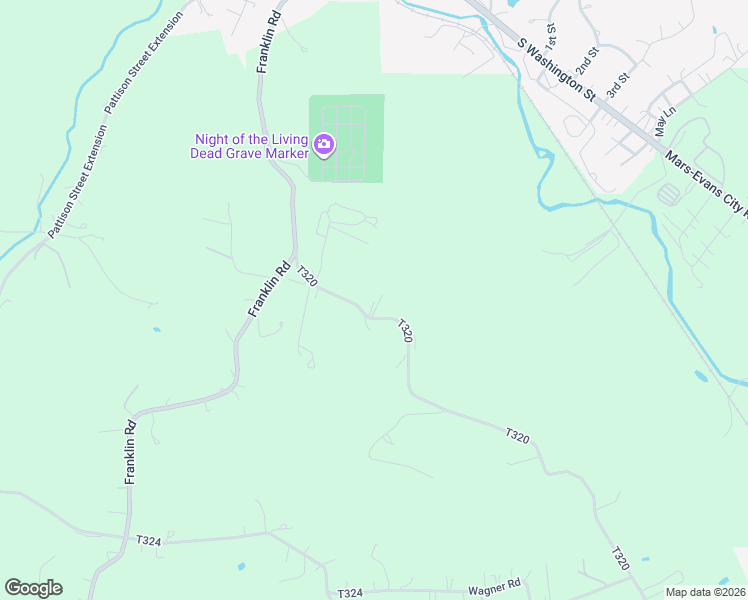 map of restaurants, bars, coffee shops, grocery stores, and more near 133 Schar Road in Evans City