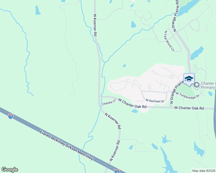 map of restaurants, bars, coffee shops, grocery stores, and more near 5721 County Highway 44 in Peoria