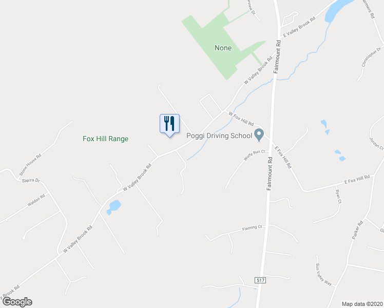 map of restaurants, bars, coffee shops, grocery stores, and more near 59 West Valley Brook Road in Long Valley