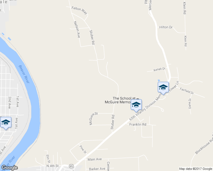 map of restaurants, bars, coffee shops, grocery stores, and more near 203 Stuber Road in New Brighton