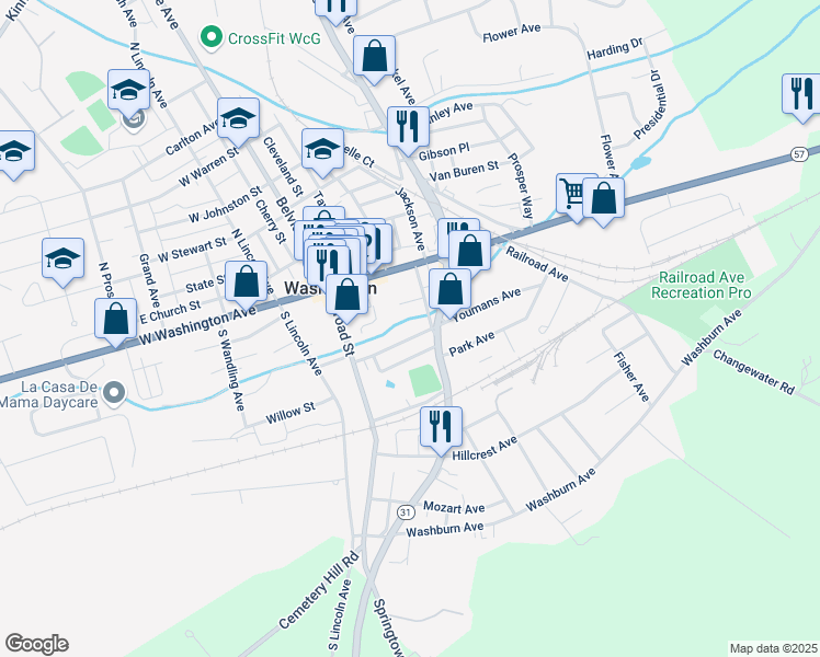 map of restaurants, bars, coffee shops, grocery stores, and more near 50 Youmans Avenue in Washington