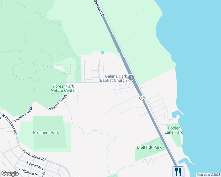 map of restaurants, bars, coffee shops, grocery stores, and more near 5717 East Terrace Court in Peoria Heights