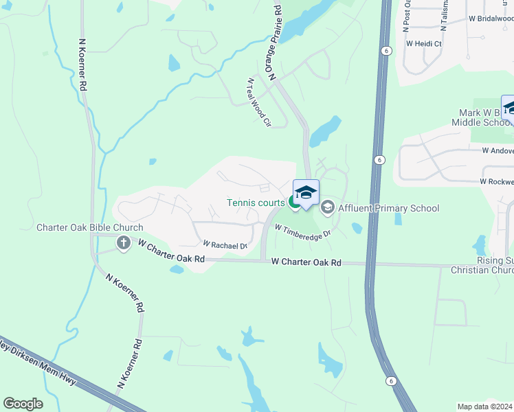 map of restaurants, bars, coffee shops, grocery stores, and more near 5720 Autumn Ridge Court in Peoria