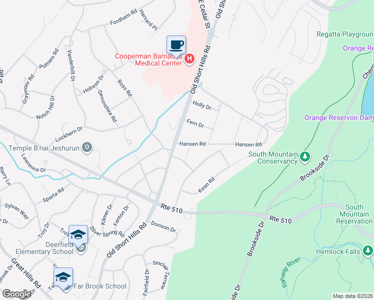 map of restaurants, bars, coffee shops, grocery stores, and more near 15 Hamilton Road in West Orange