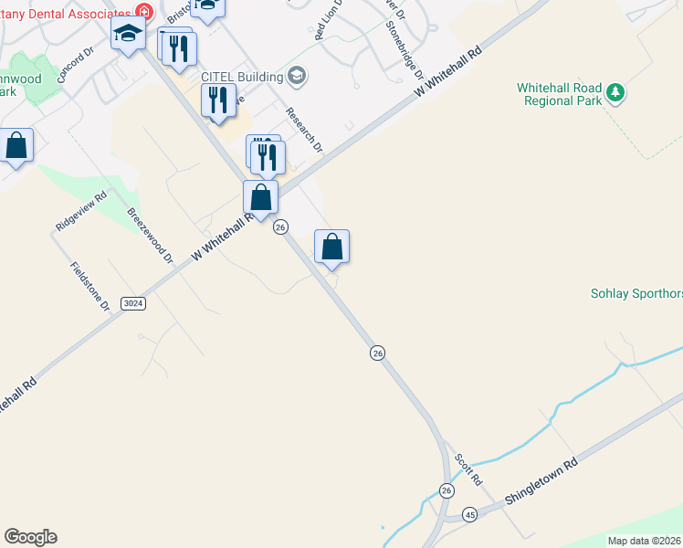 map of restaurants, bars, coffee shops, grocery stores, and more near 3416 West College Avenue in State College