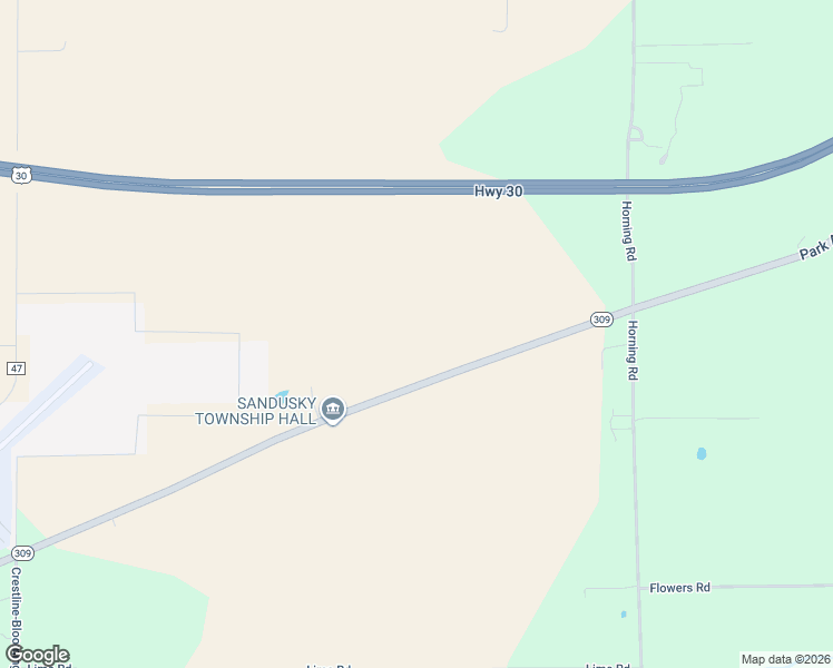 map of restaurants, bars, coffee shops, grocery stores, and more near 5230 Ohio 309 in Galion