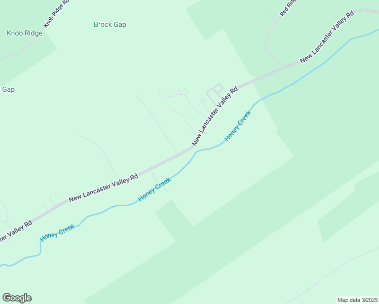 map of restaurants, bars, coffee shops, grocery stores, and more near New Lancaster Valley Road in Milroy