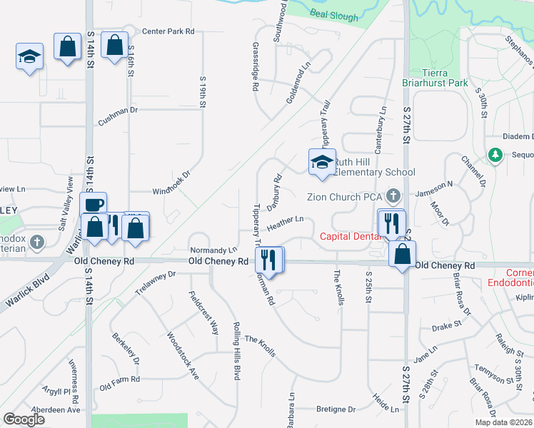 map of restaurants, bars, coffee shops, grocery stores, and more near in Lincoln