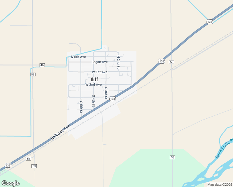 map of restaurants, bars, coffee shops, grocery stores, and more near 201 Railroad Avenue in Iliff