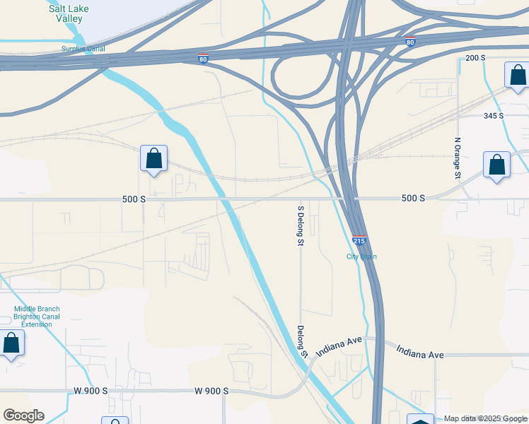 map of restaurants, bars, coffee shops, grocery stores, and more near 2499 West 500 South in Salt Lake City