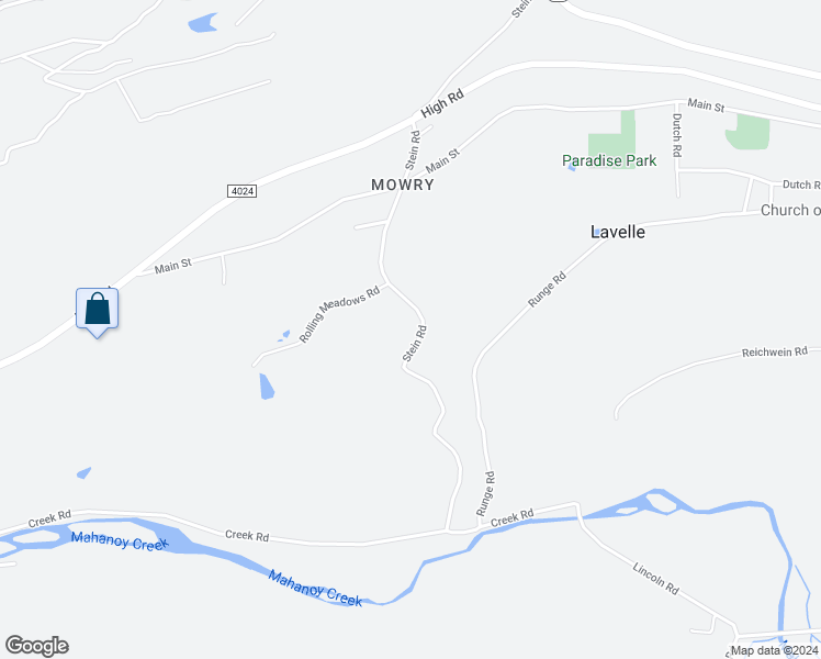 map of restaurants, bars, coffee shops, grocery stores, and more near 101 Stein Road in Ashland