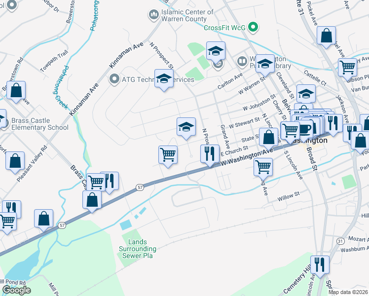 map of restaurants, bars, coffee shops, grocery stores, and more near 207 West Stewart Street in Washington