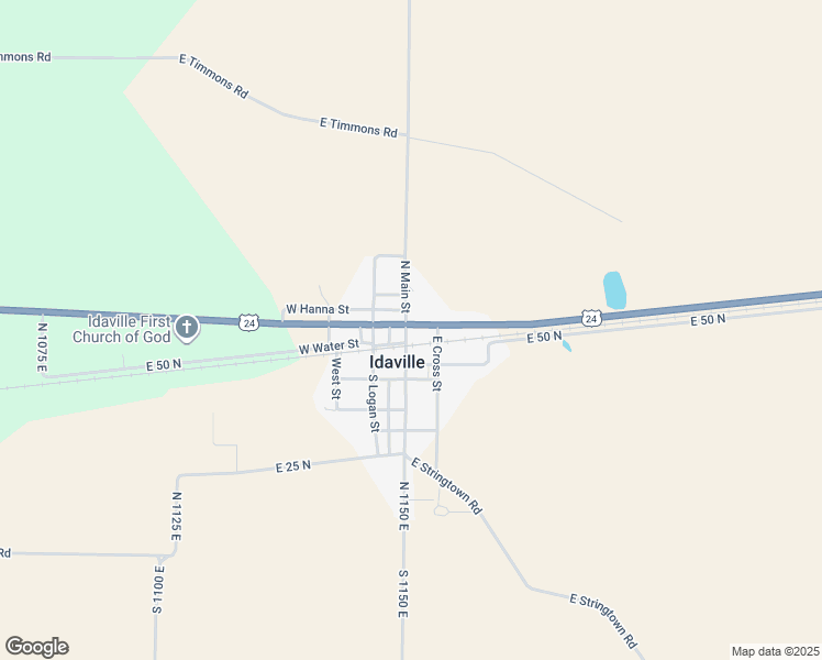 map of restaurants, bars, coffee shops, grocery stores, and more near 100 U.S. 24 in Idaville